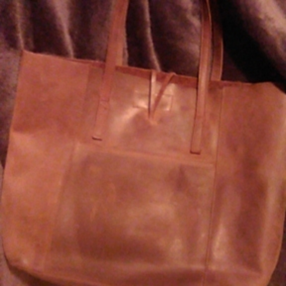 Classic Brown Leather Tote Bag